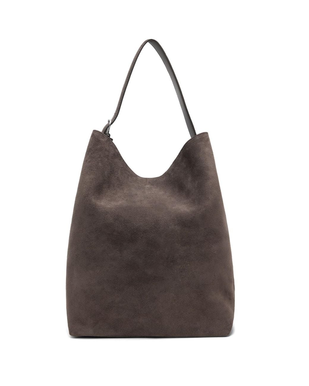 Totême Brown Belted Suede Tote