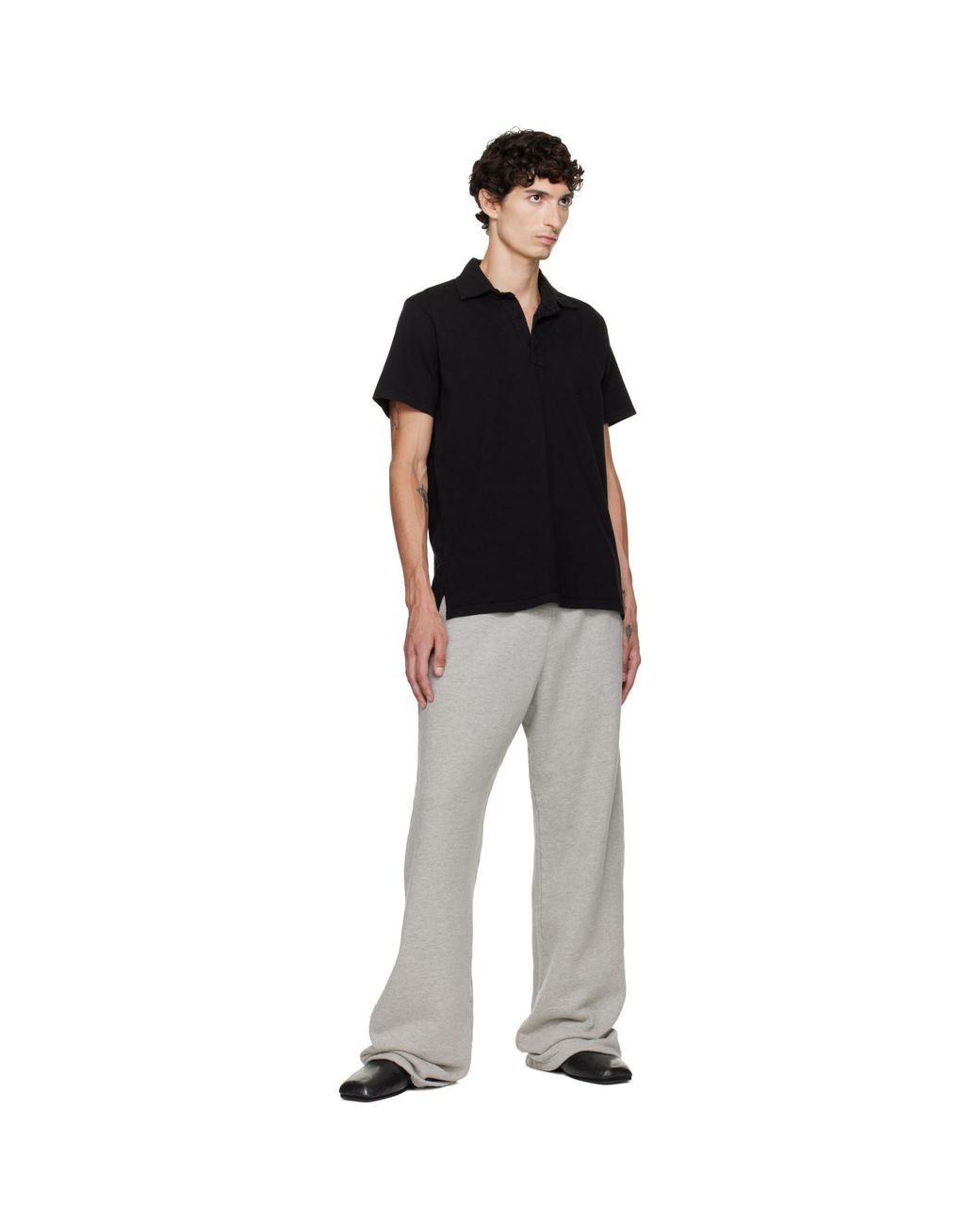 Les Tien Gray Heavyweight Puddle Sweatpants for men