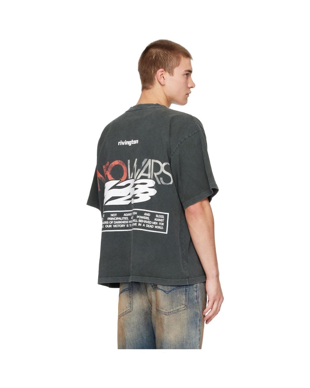 RIVINGTON roi Rebis Black 'Info War' Cva T-Shirt for men