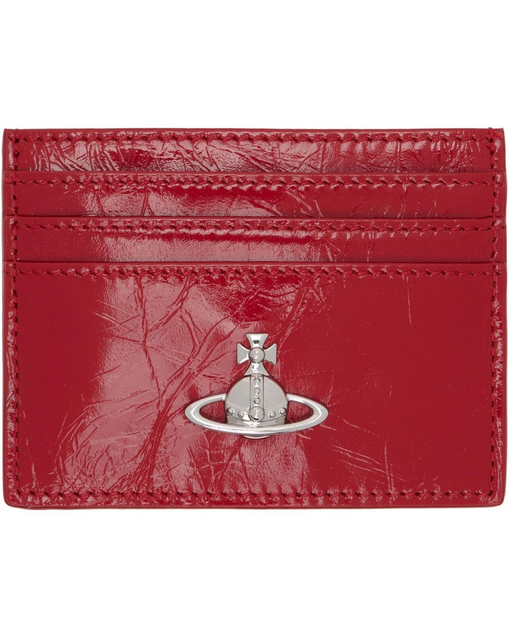 Vivienne Westwood Red Flat Card Holder for men