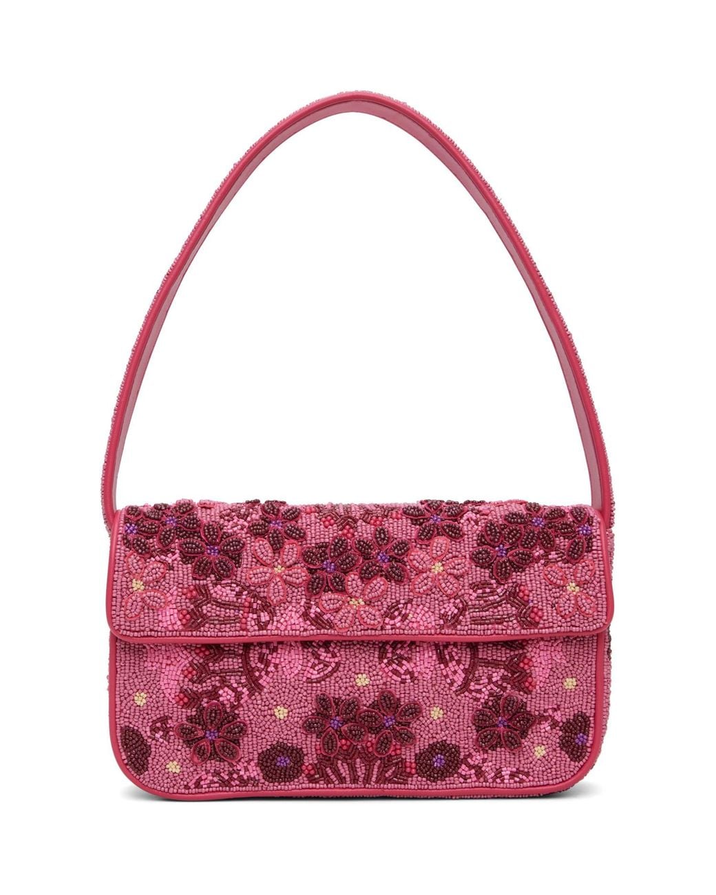 Staud Red Tommy Beaded Bag