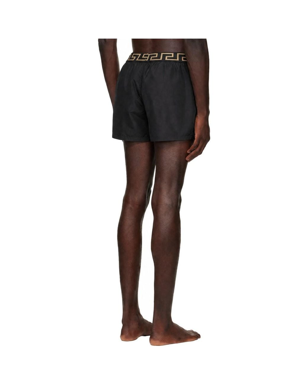 Versace Black Greca Swim Shorts for men