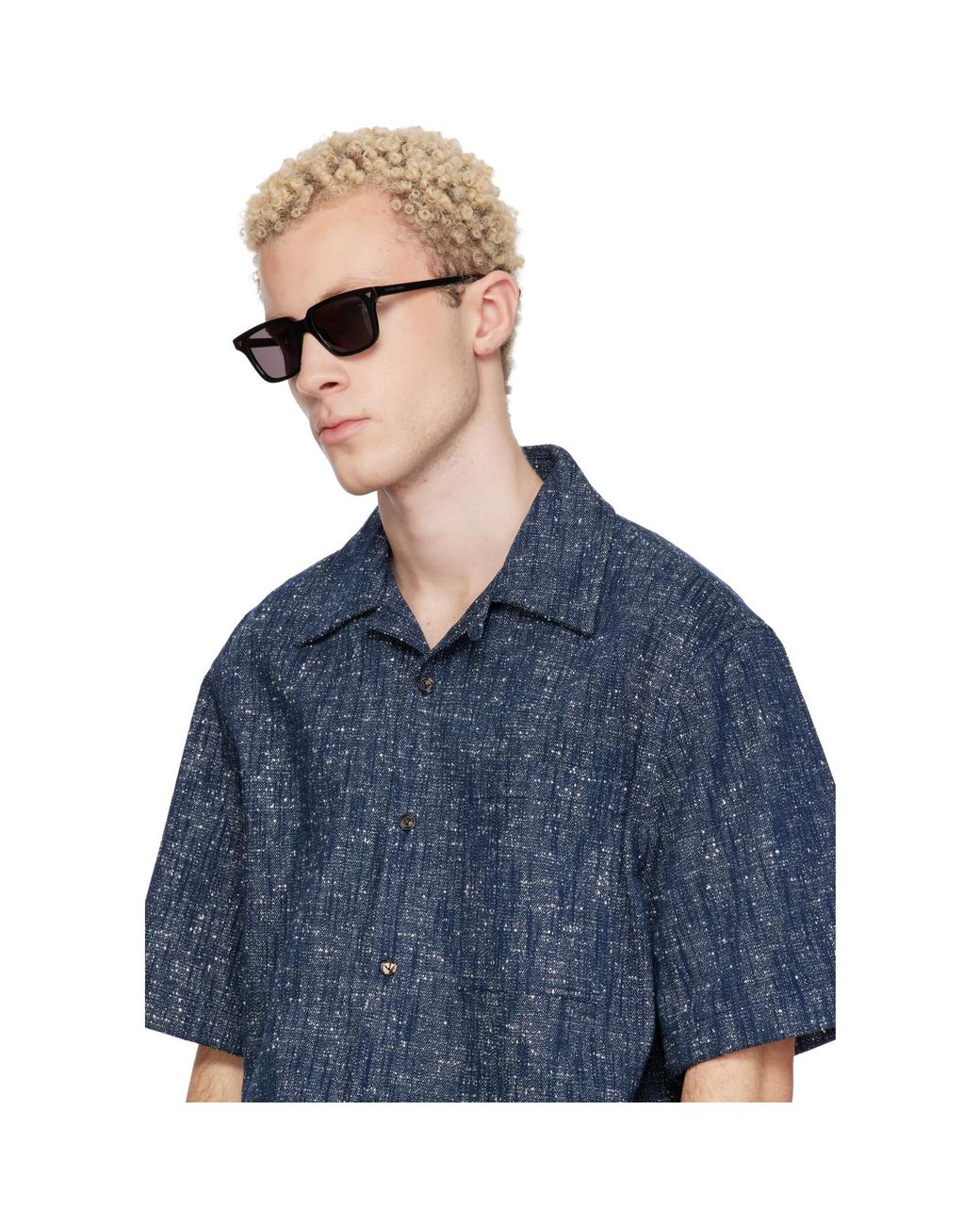 Bottega Veneta Black Square Sunglasses for men