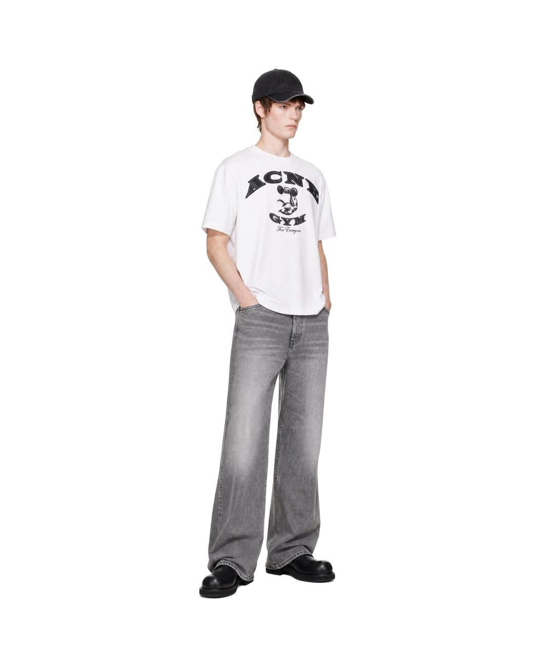 Acne White Patch T-Shirt for men