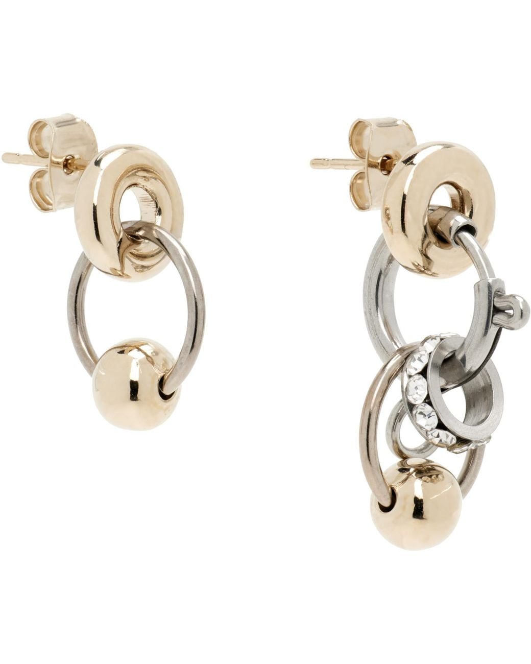Justine Clenquet Metallic Kris Earrings for men