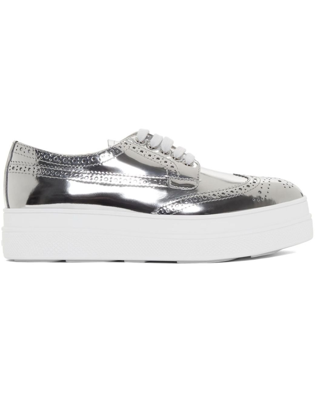 Prada silver brogues sale