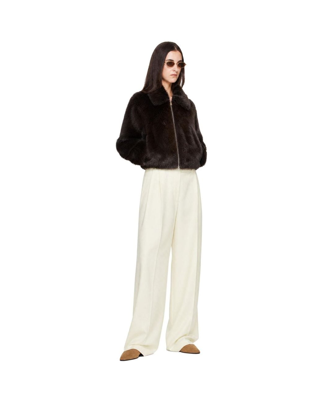 Frankie Shop Black Hope Faux-Fur Jacket