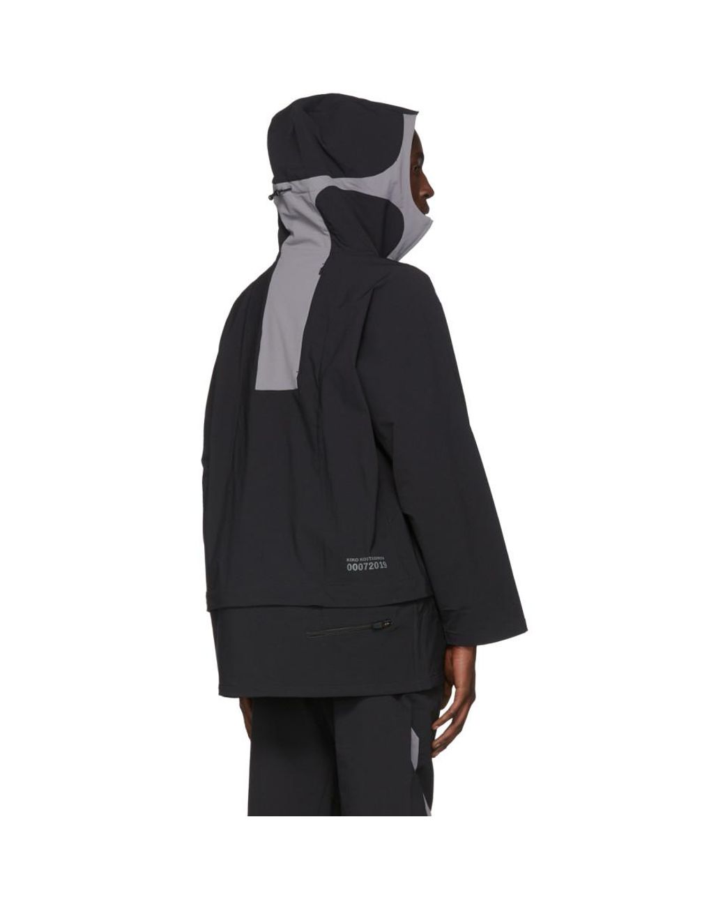 Kiko Kostadinov Black And Grey Asics Edition Poncho Hoodie for Men | Lyst  Canada