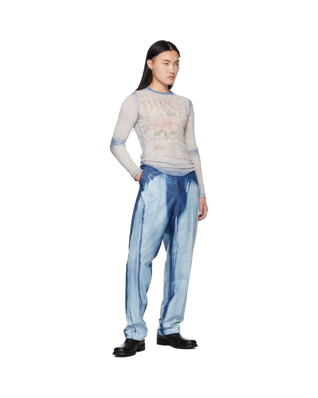 DIESEL Blue Regular Waist D-Askar Slim Jeans for men