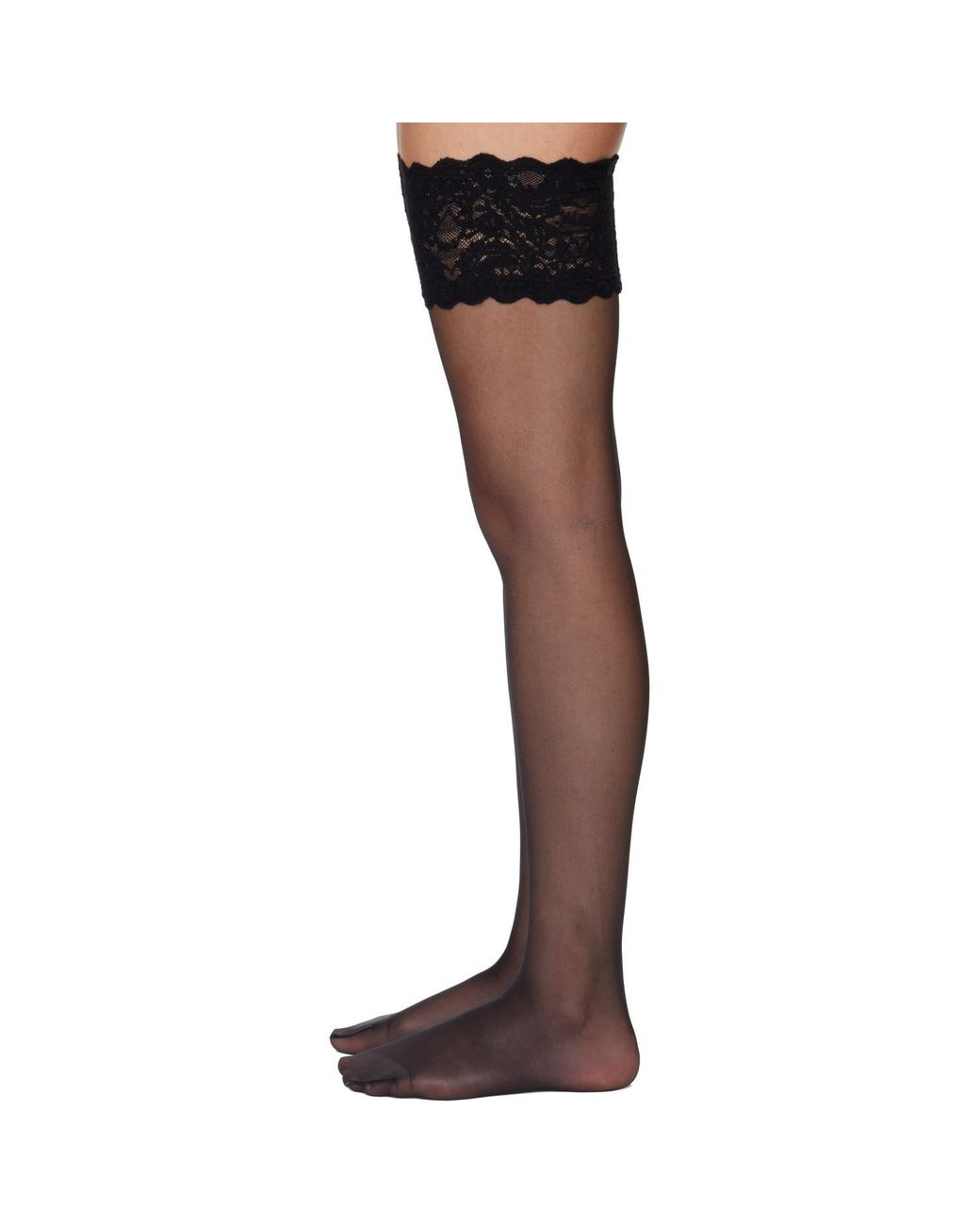 Wolford Black Satin Touch 20 Stay-up Stockings