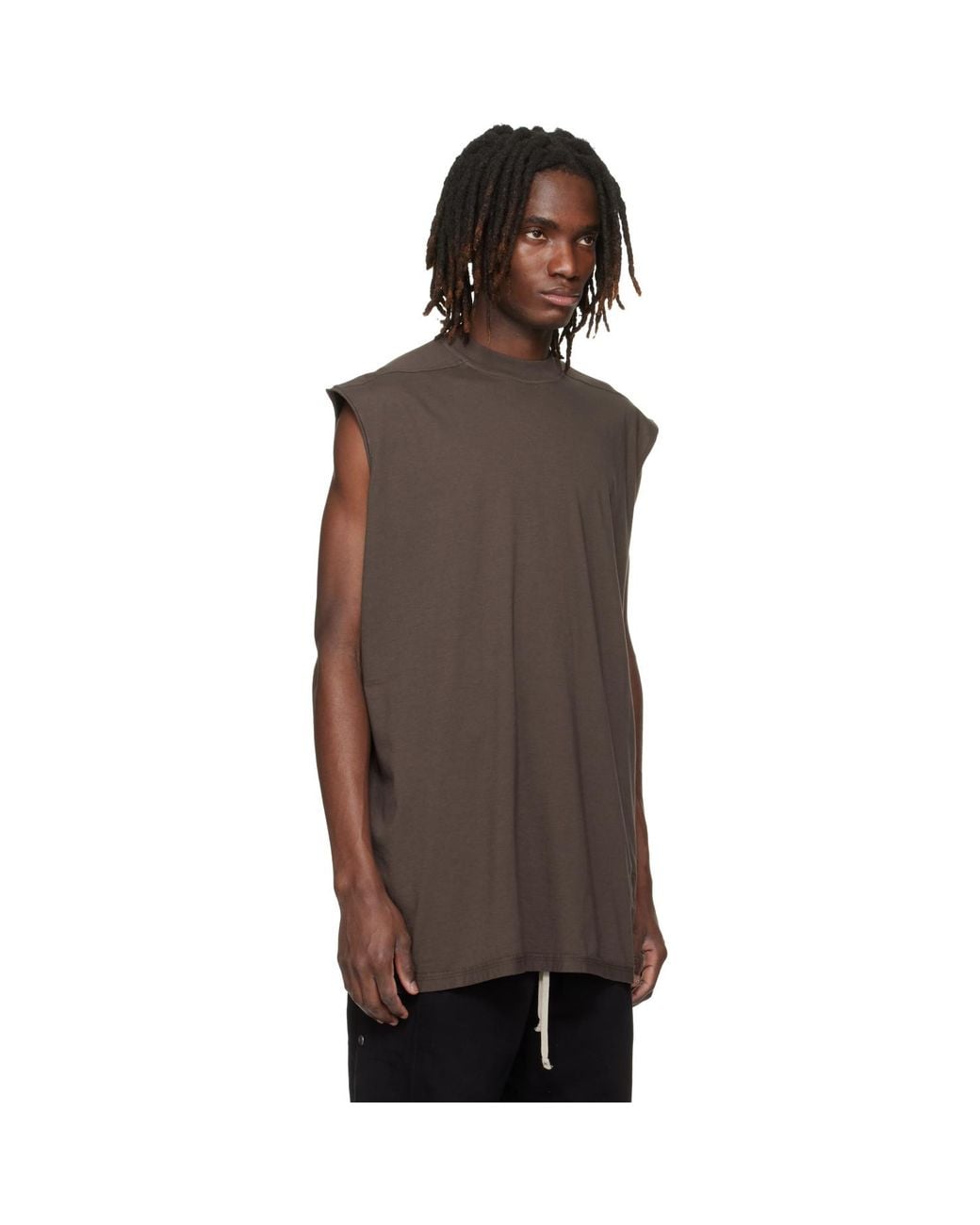 Rick Owens Brown Temple Tarp T-Shirt for men