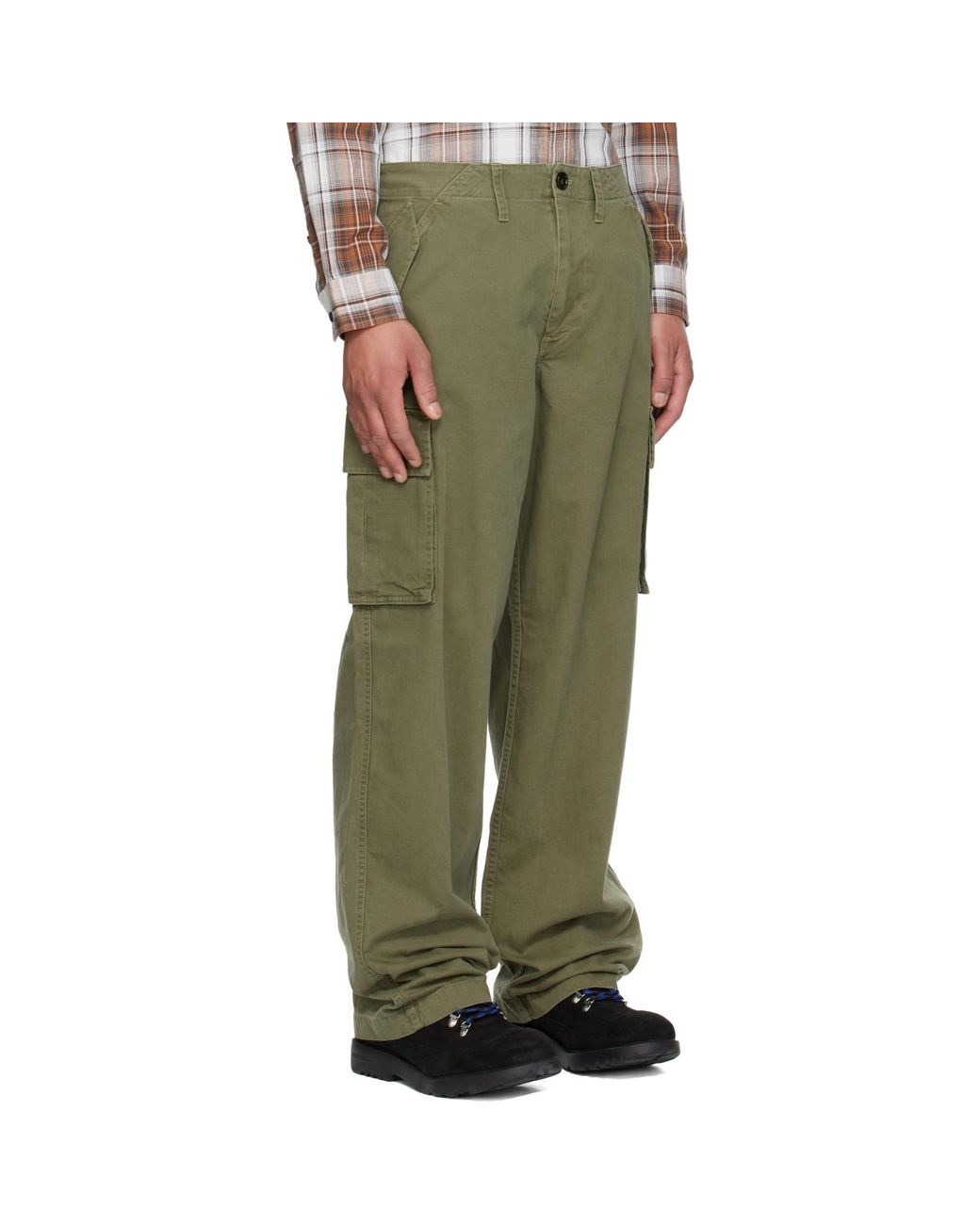 Burberry Green Cotton Cargo Trousers for men