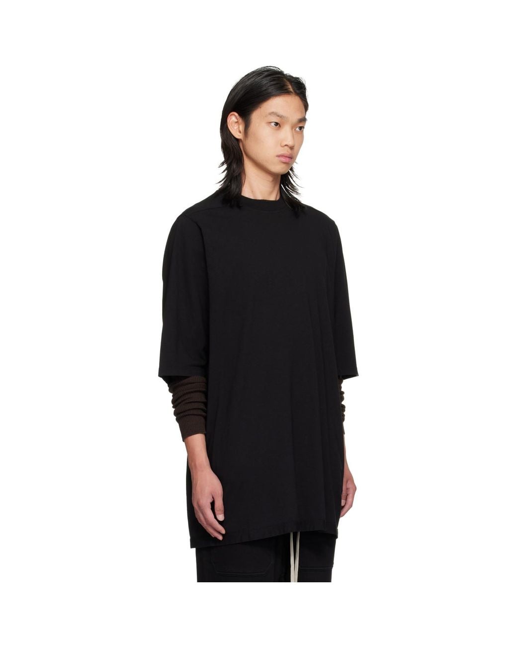 Rick Owens Black Temple Jumbo Ss T-Shirt for men