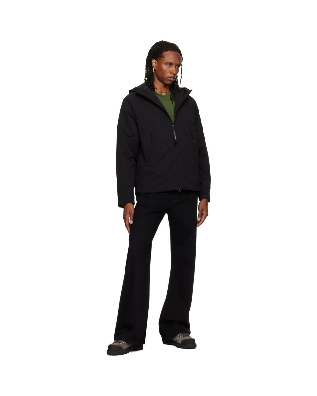 C P Company Black Pro-Tek Primaloft Hooded Jacket for men