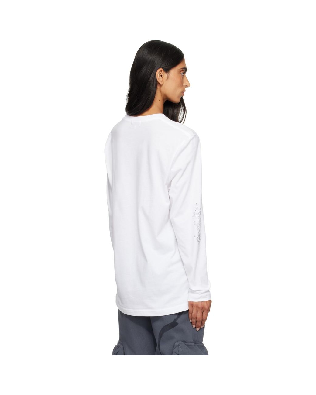 Collina Strada White 'No Rain, No Flowers' Rhinestone T-Shirt