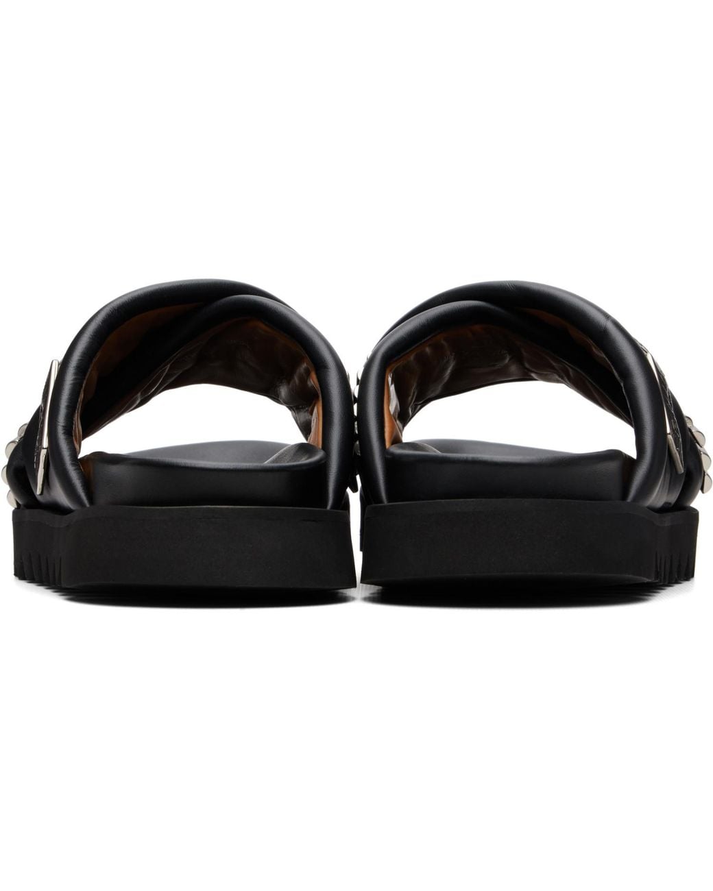 Toga Virilis Black Ssense Exclusive Leather Sandals for men