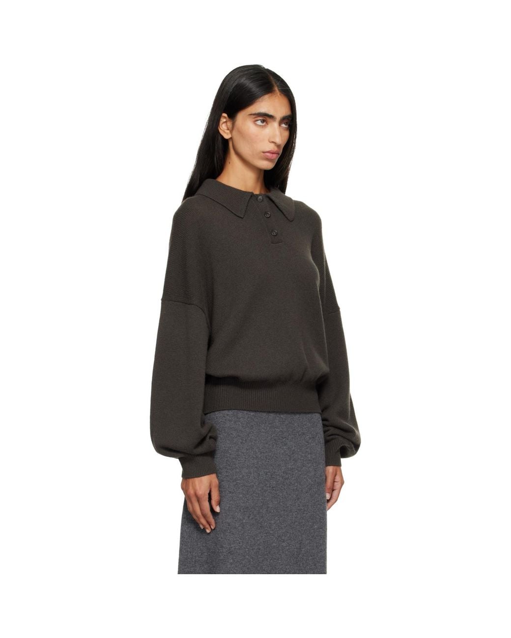Lisa Yang Black Khaki Etta Polo