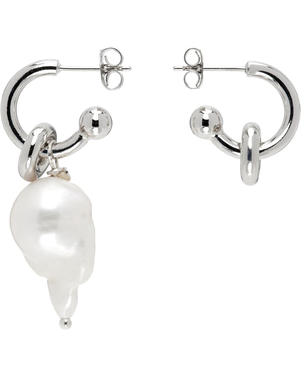 Justine Clenquet White Laurie Earrings