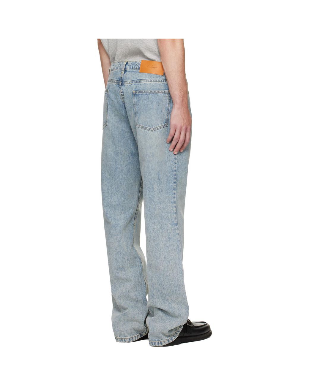 Second/Layer Blue Stone Wash Filmore Slim Boot Cut Jeans for men