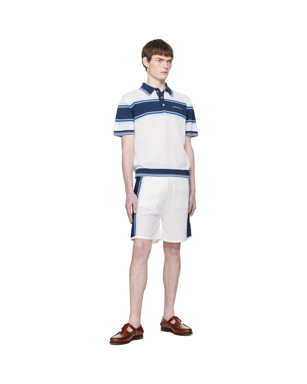 Casablanca Black Off- & Striped Mesh Track Shorts for men