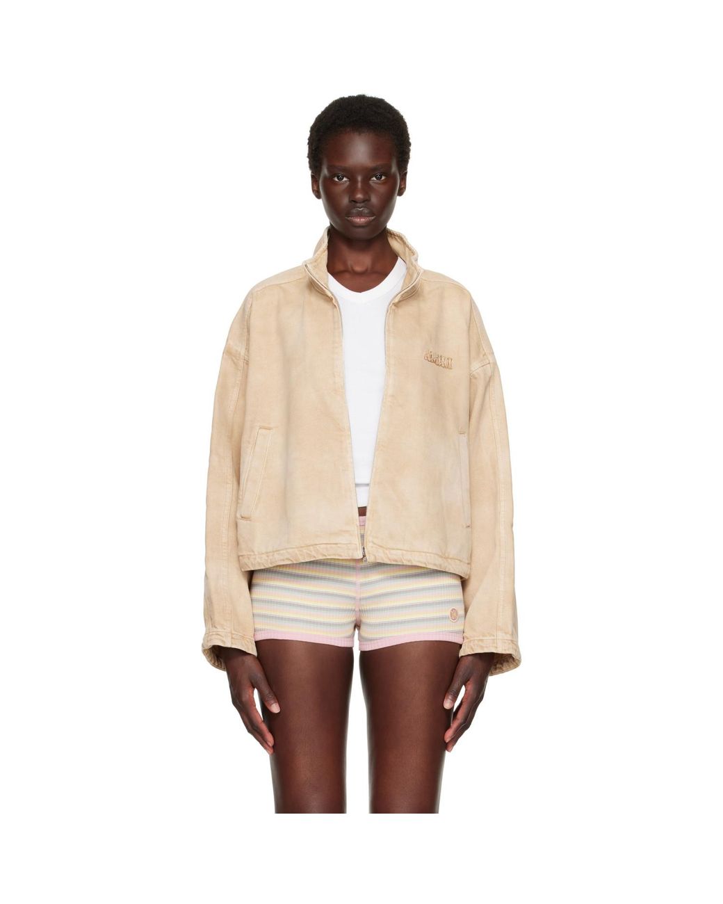 Amiri Natural Tan Denim Track Jacket
