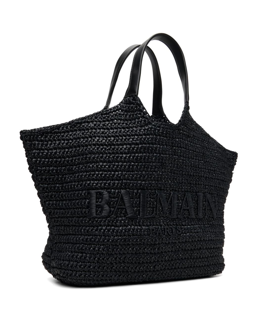 Balmain Black Crochet Tote