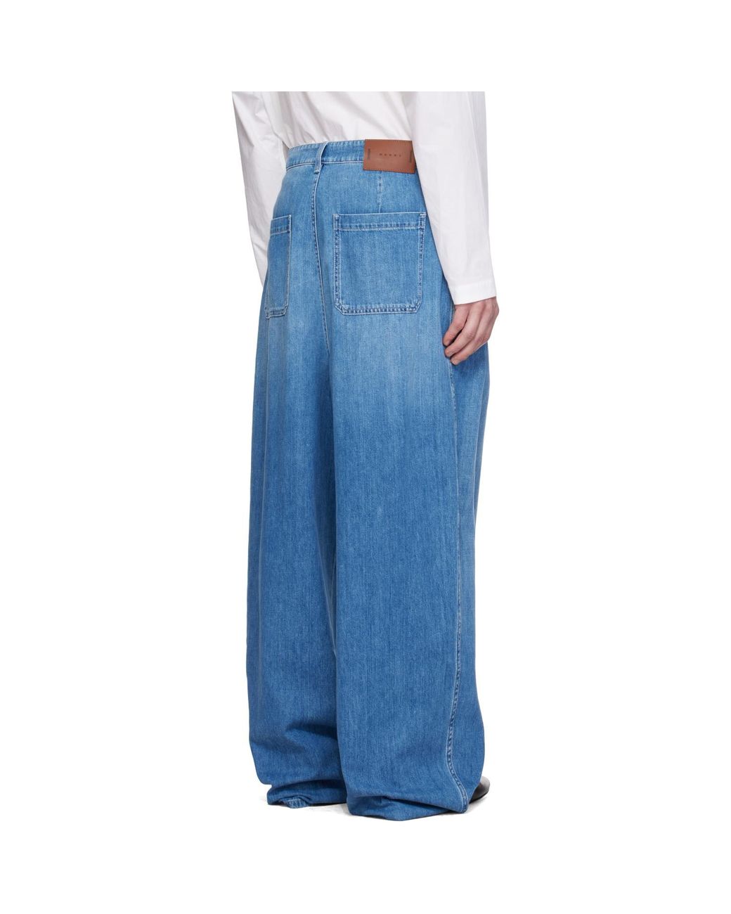 Marni Blue Pleated Jeans for men