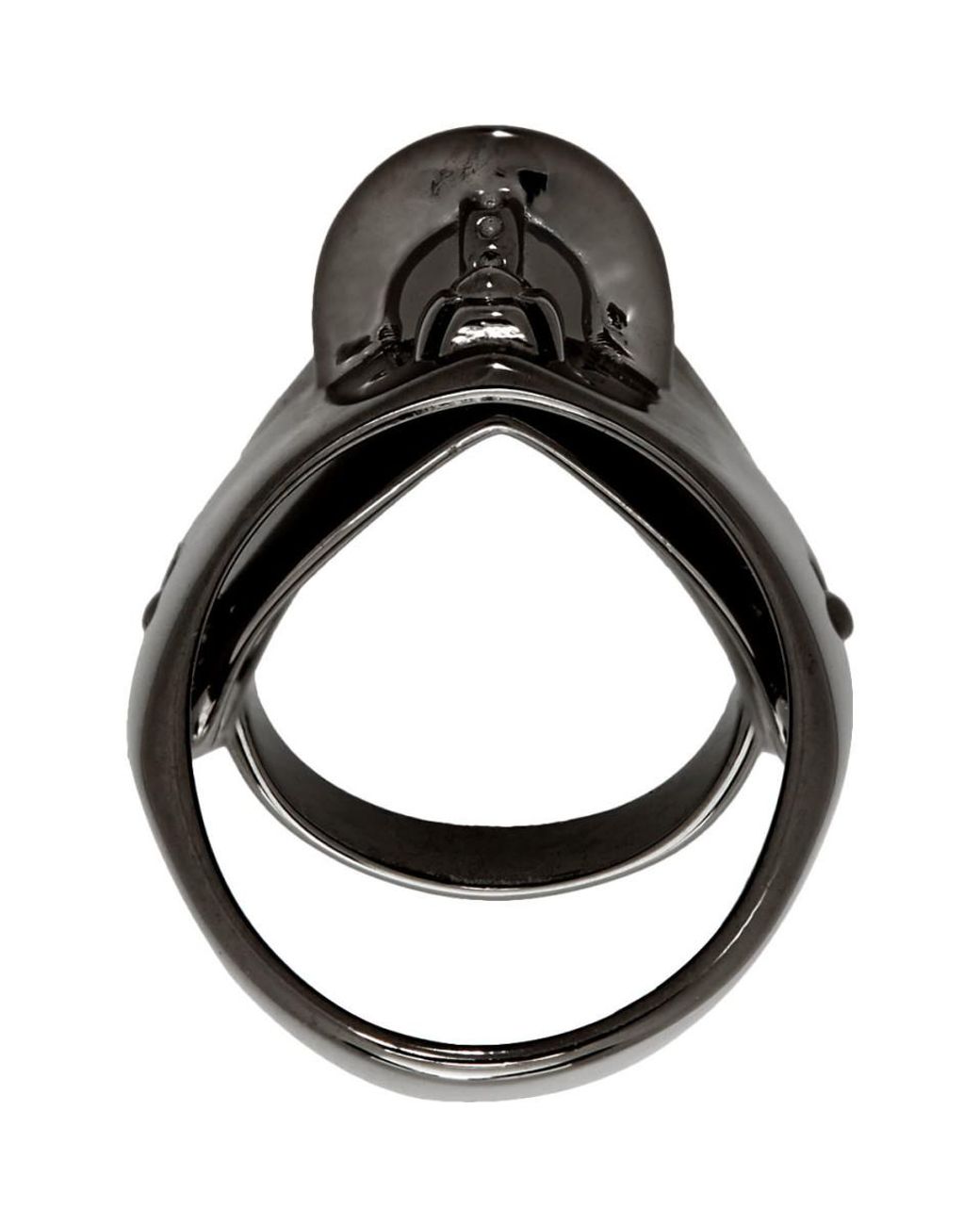 Vivienne Westwood Gunmetal Armor Ring in Black for Men | Lyst