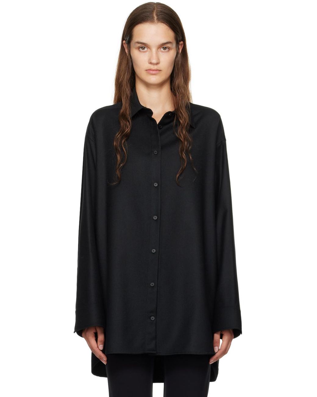 The Row Caroline Shirt in Black | Lyst