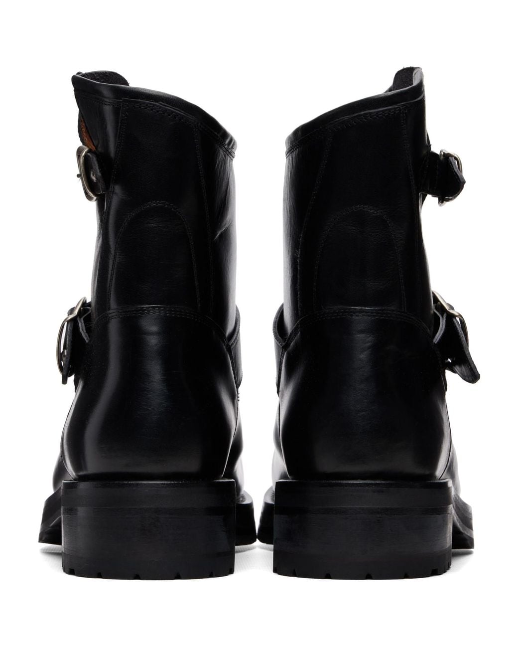 Second/Layer Black 8 Rider Boots for men