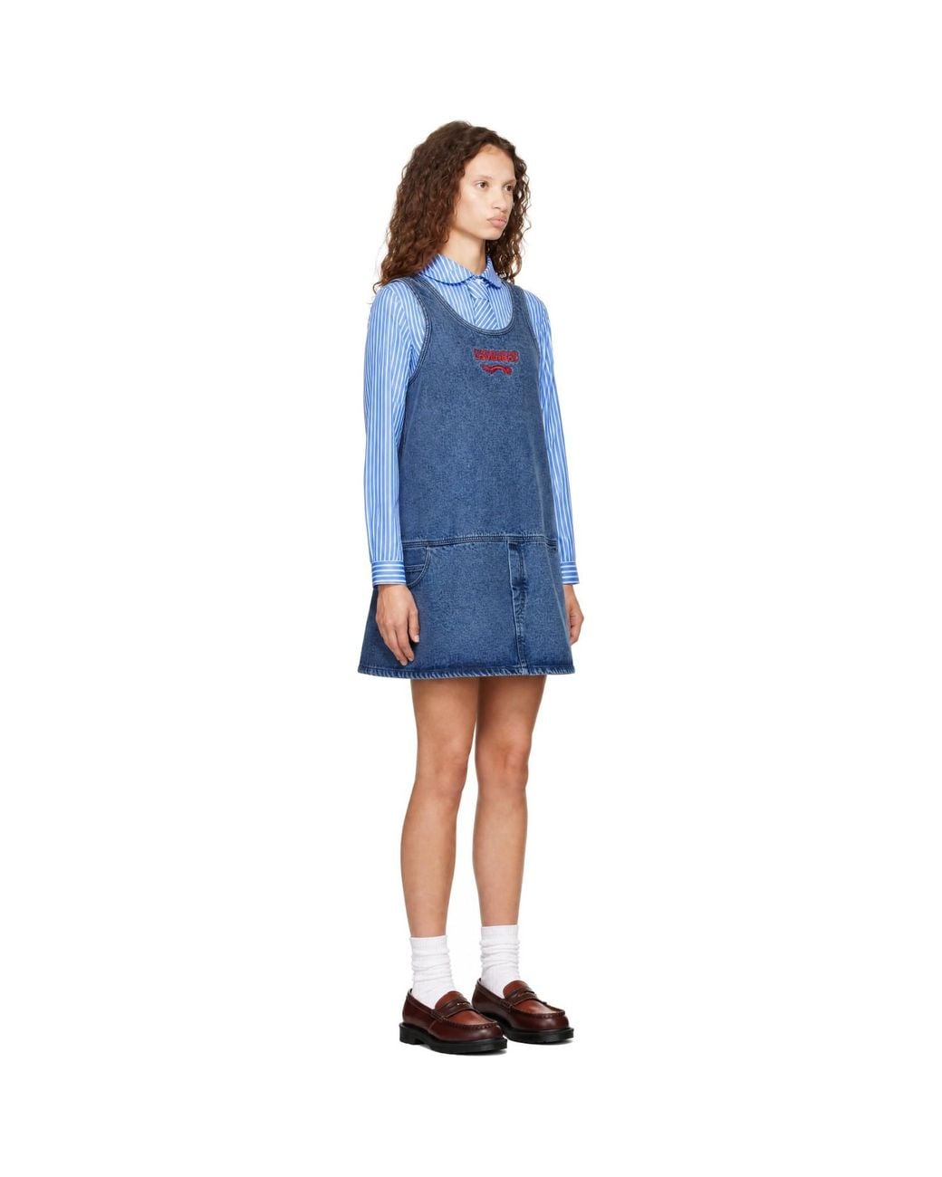Charles Jeffrey Blue Denim Vest Minidress