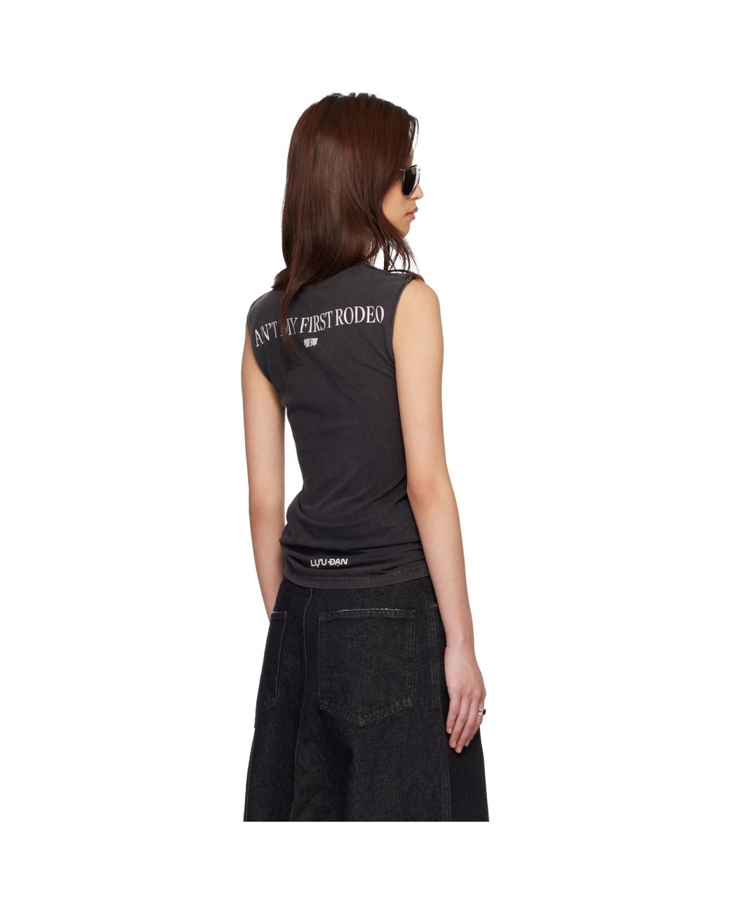 Lu'u Dan Black 'Year Of The Horse' Sleeveless T-Shirt
