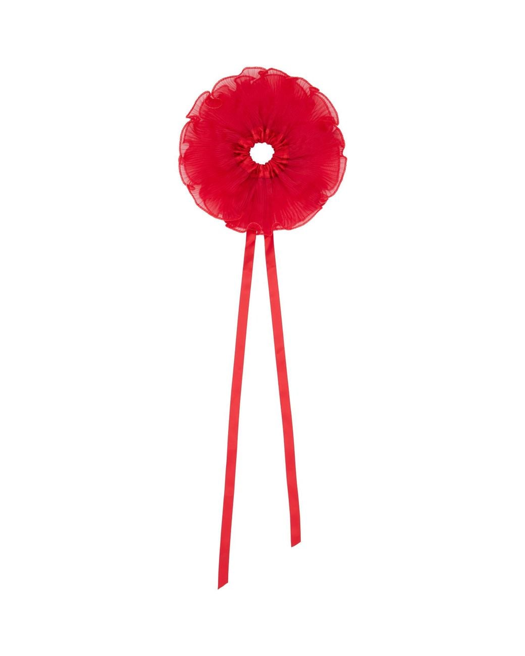 MERRMA Red Ssense Exclusive Orchid Pleated Organza Scrunchie