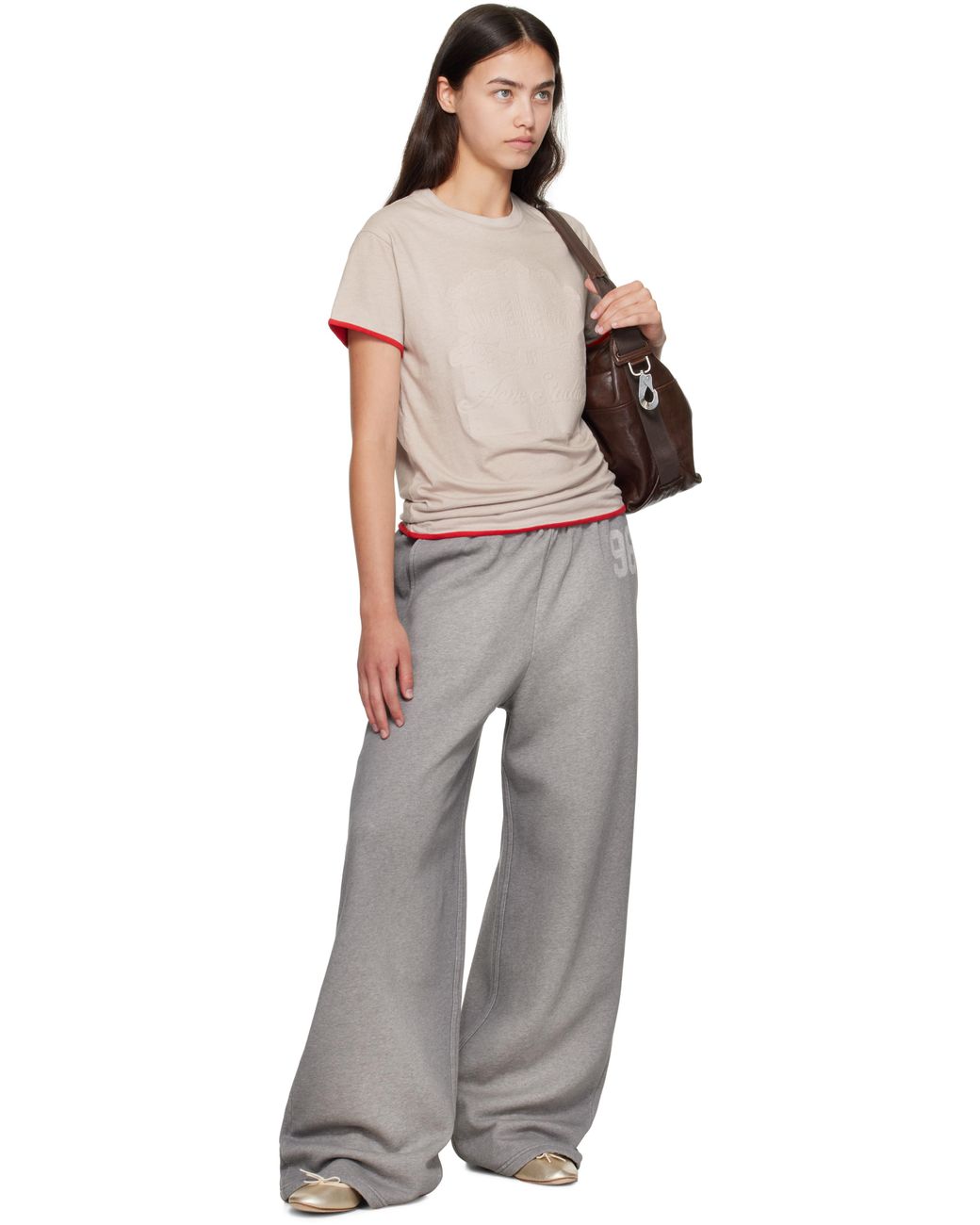 Acne Brown Logo Sweatpants