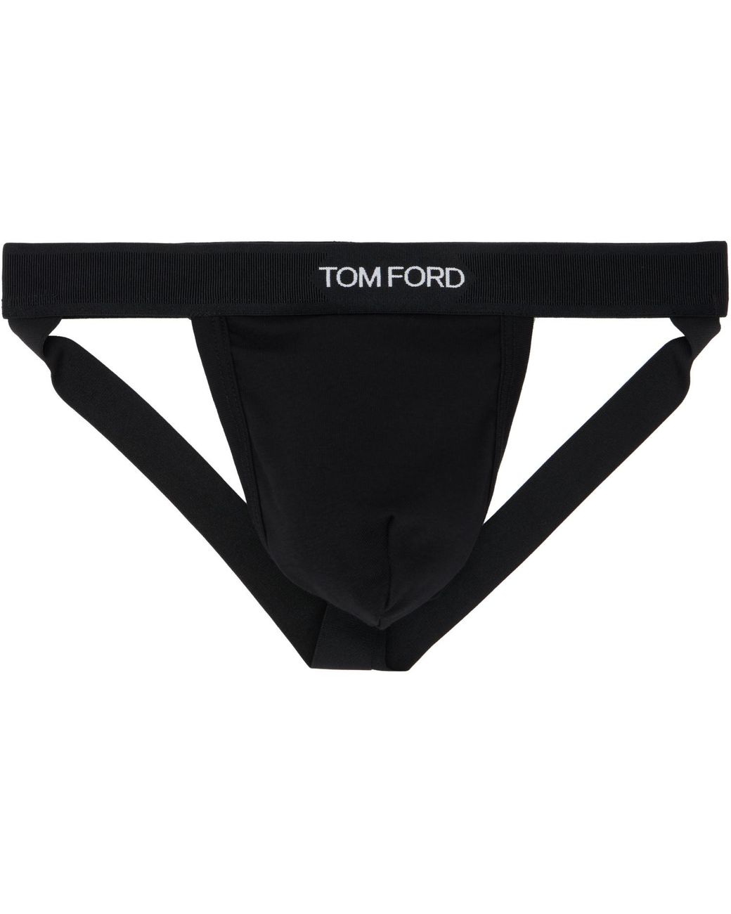 Tom Ford Black Cotton Jock Strap for men