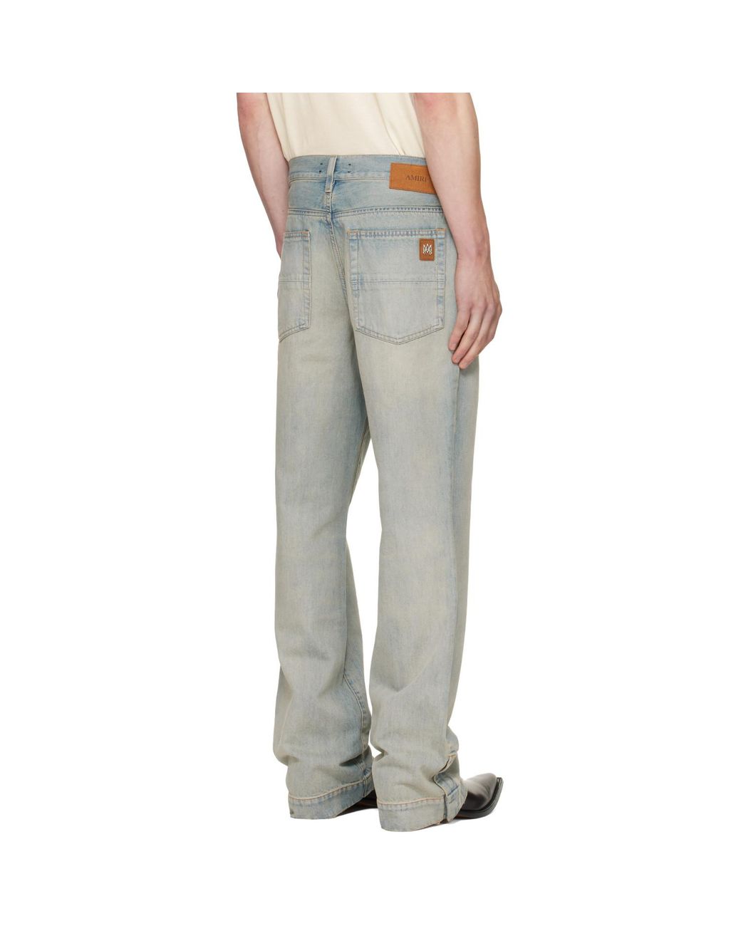 Amiri Gray Straight Flare Jeans for men
