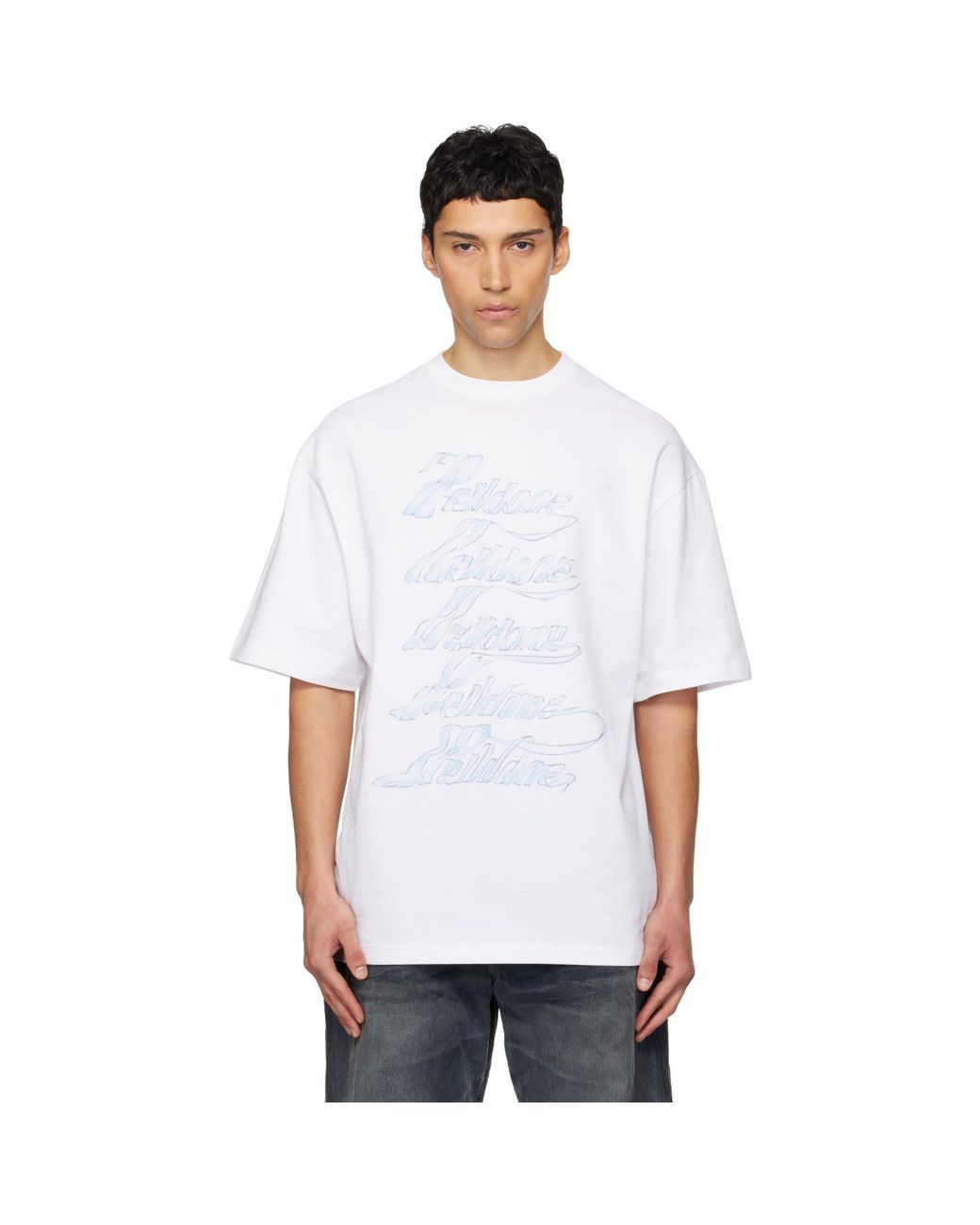 we11done White Multi Logo T-Shirt for men