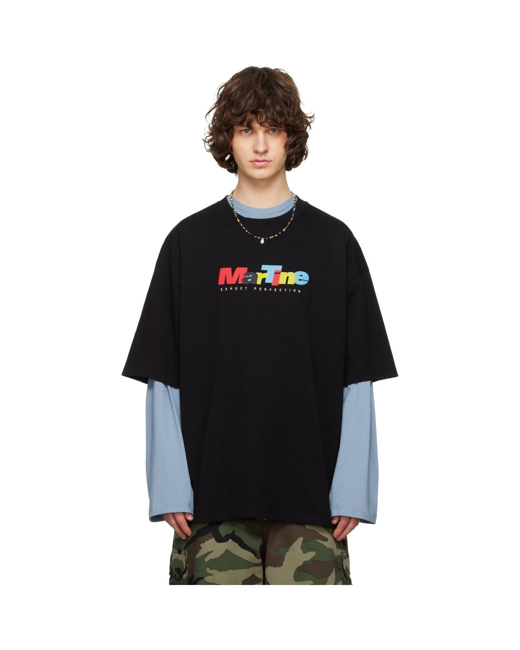 Martine Rose Black S/S Oversized T-Shirt for men