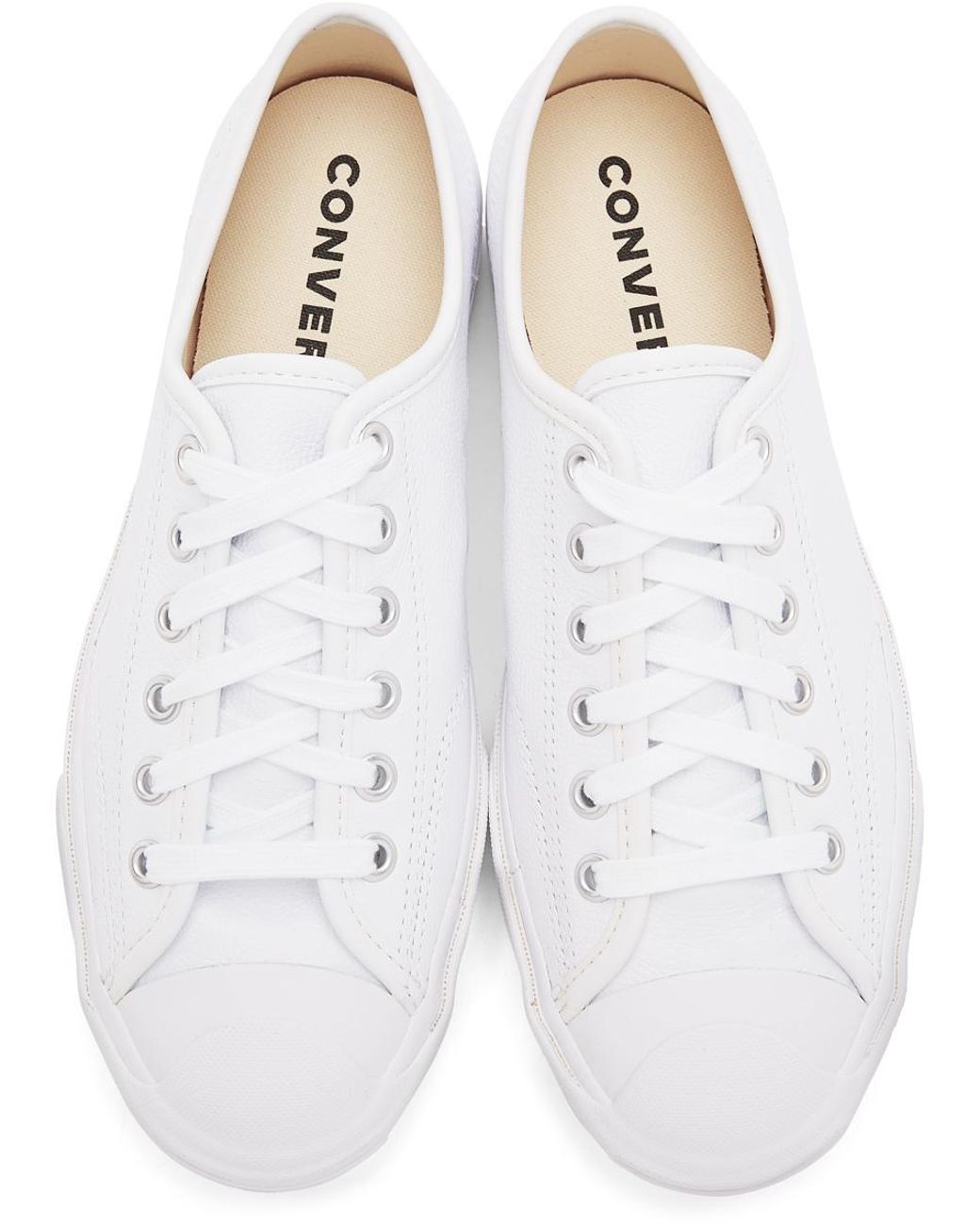 Converse Leather Jack Purcell Sneakers in White/White/White (White) for Men  - Lyst