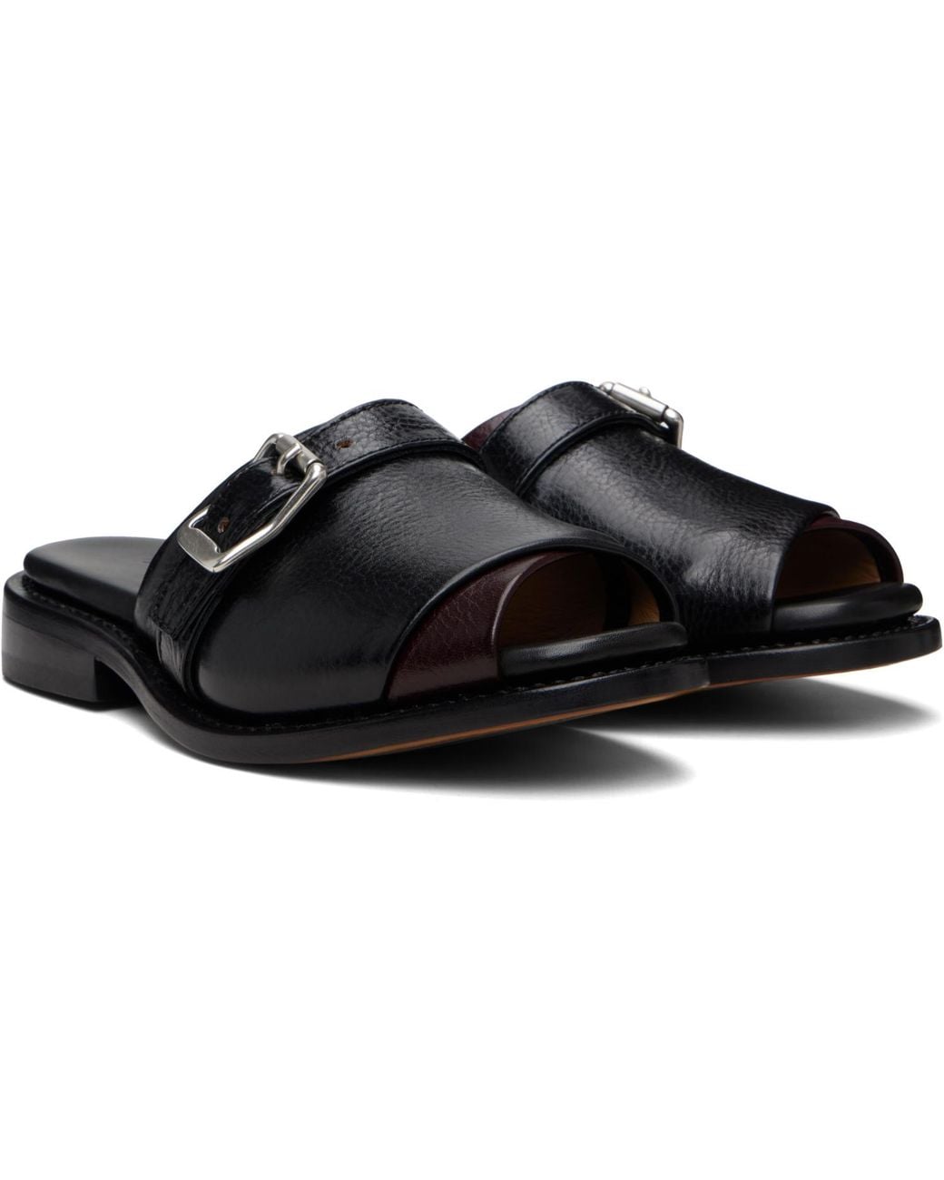 Our Legacy Black Burgundy Ginza Sandals for men