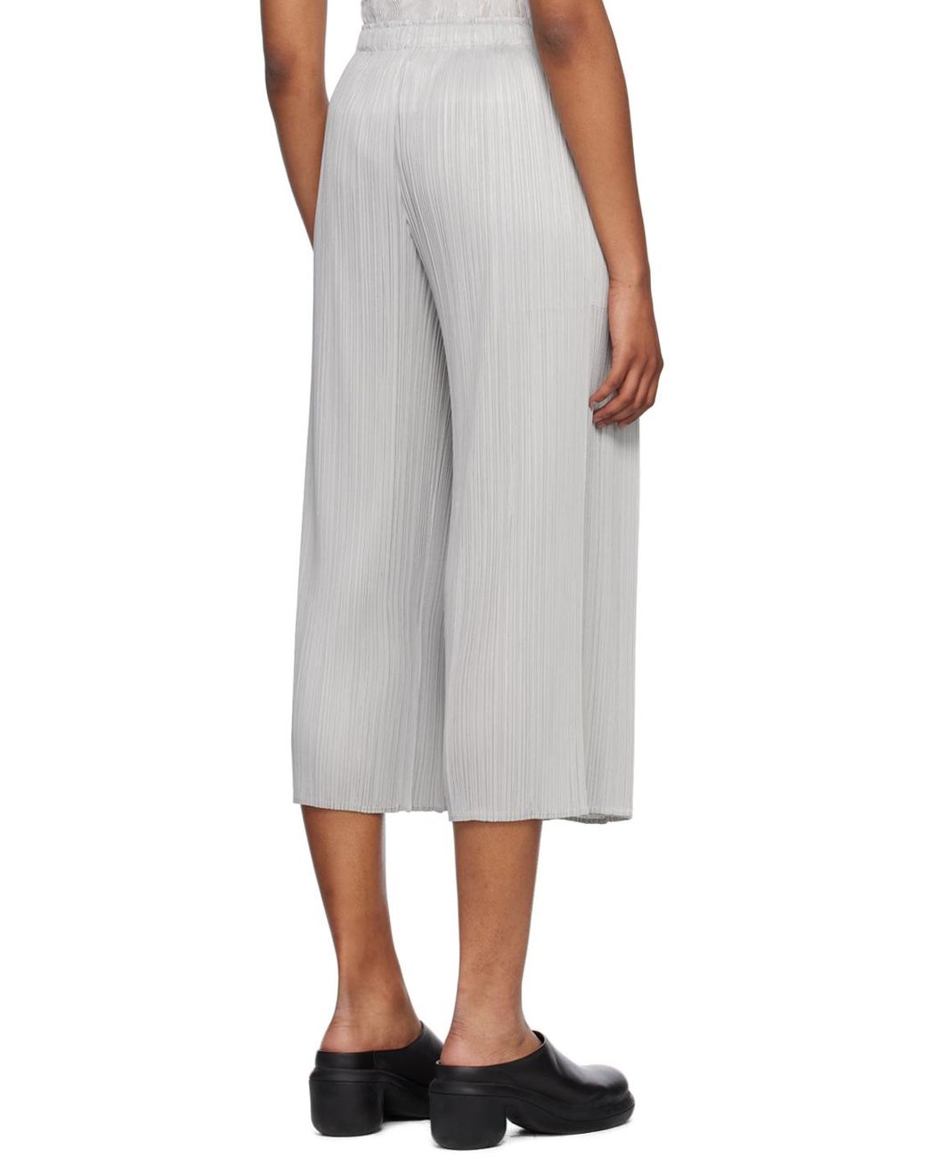 Pleats Please Issey Miyake Monthly Colors April Trousers in White