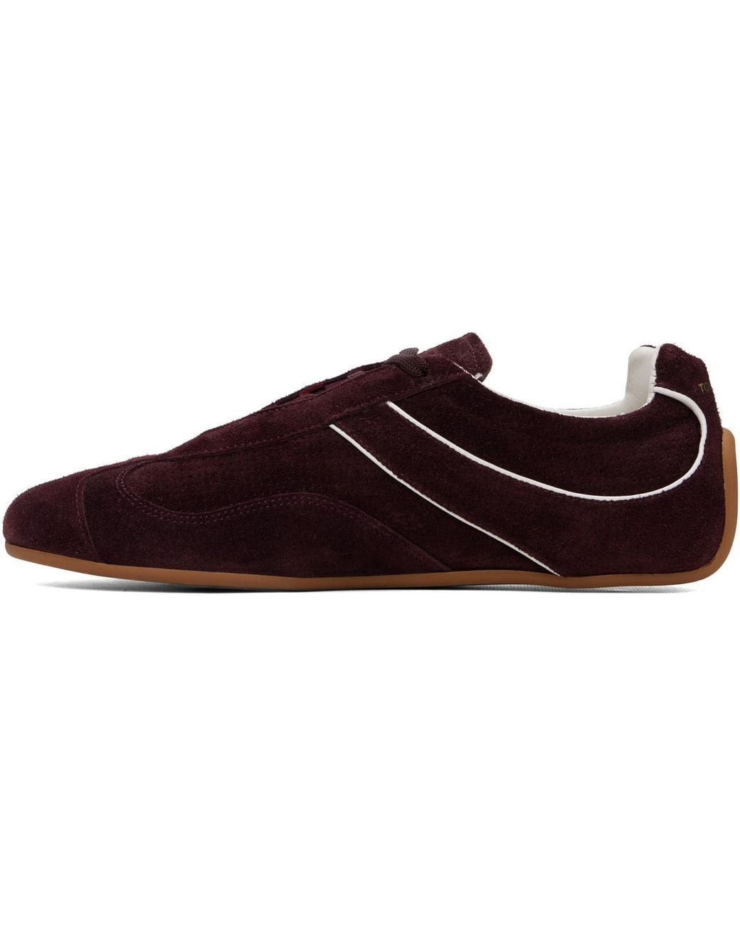 Tom Ford Brown Burgundy Suede Aston Sneakers for men