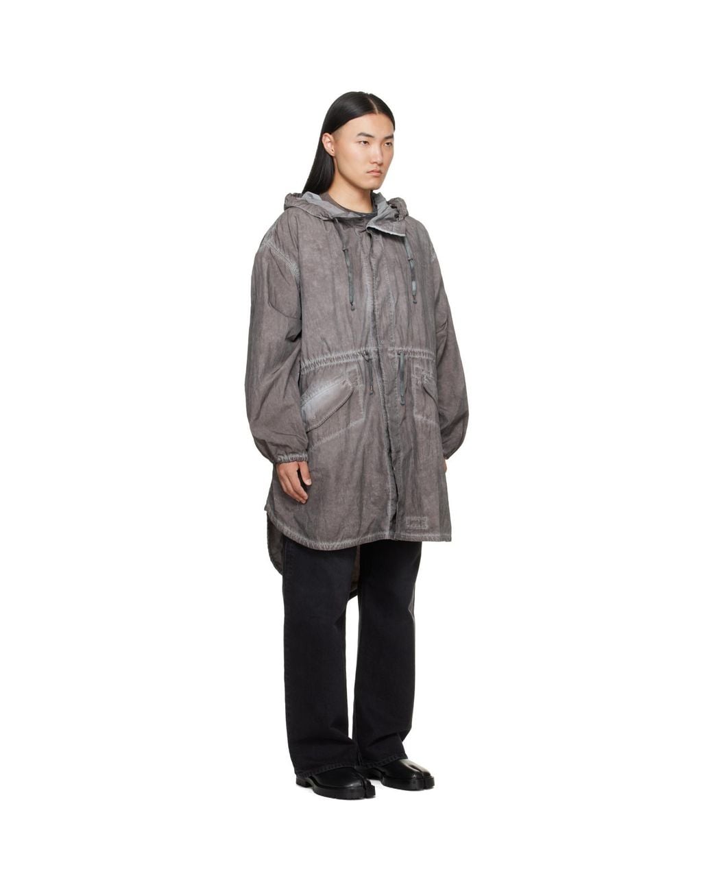 Maison Margiela Gray Hooded Parka for men