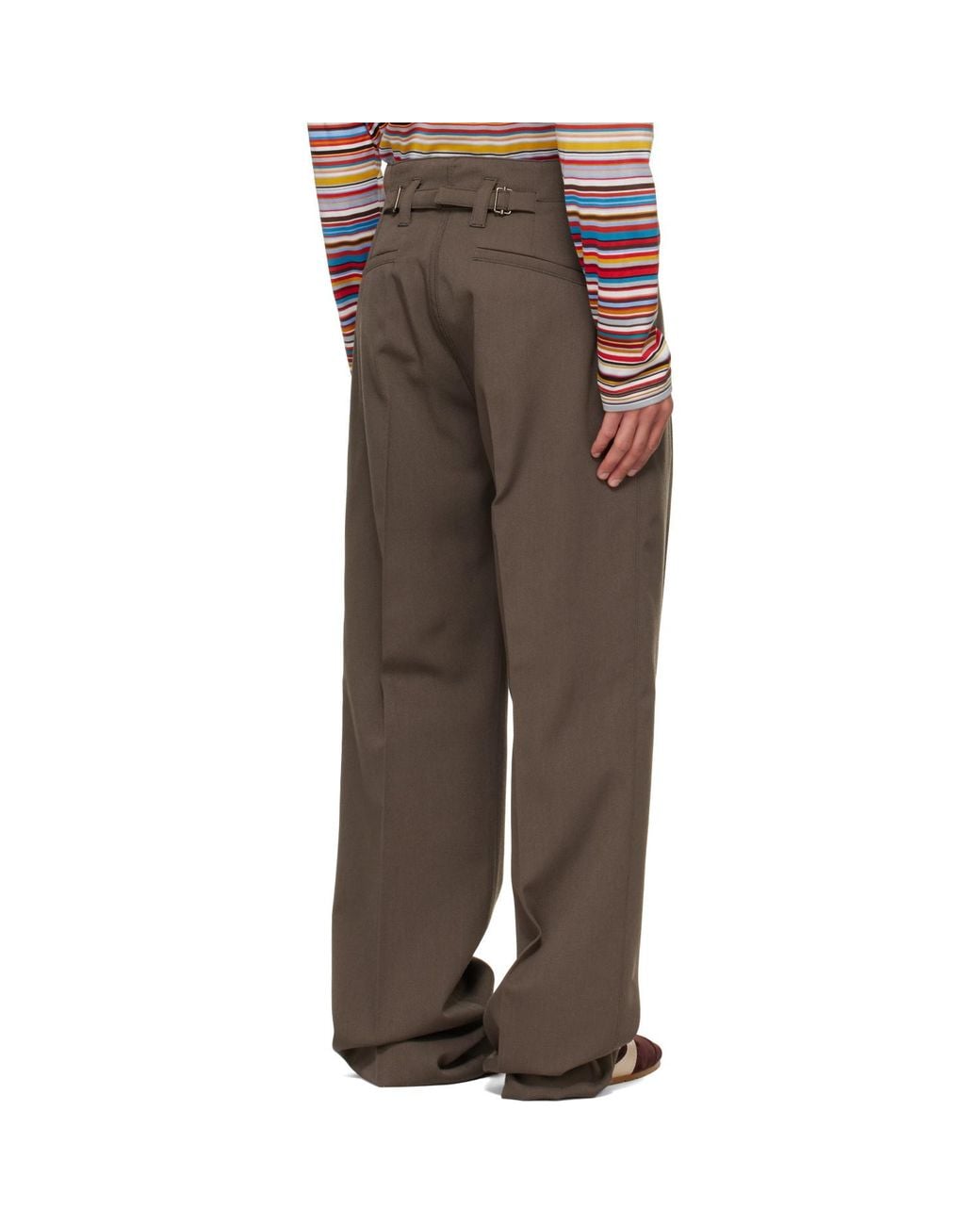 Paul Smith Brown Relaxed-Fit Wool Trousers for men