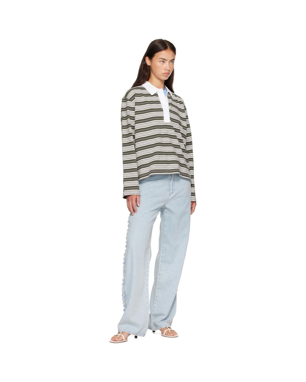 Rag & Bone Blue Phoebe Drawstring Wide-Leg Jeans