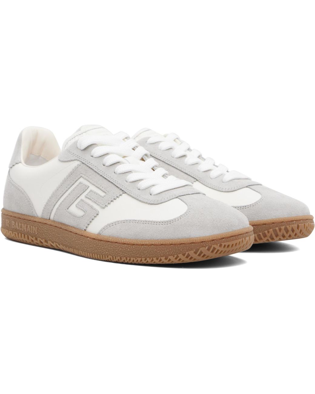 Balmain White Swan' Suede Sneakers for men