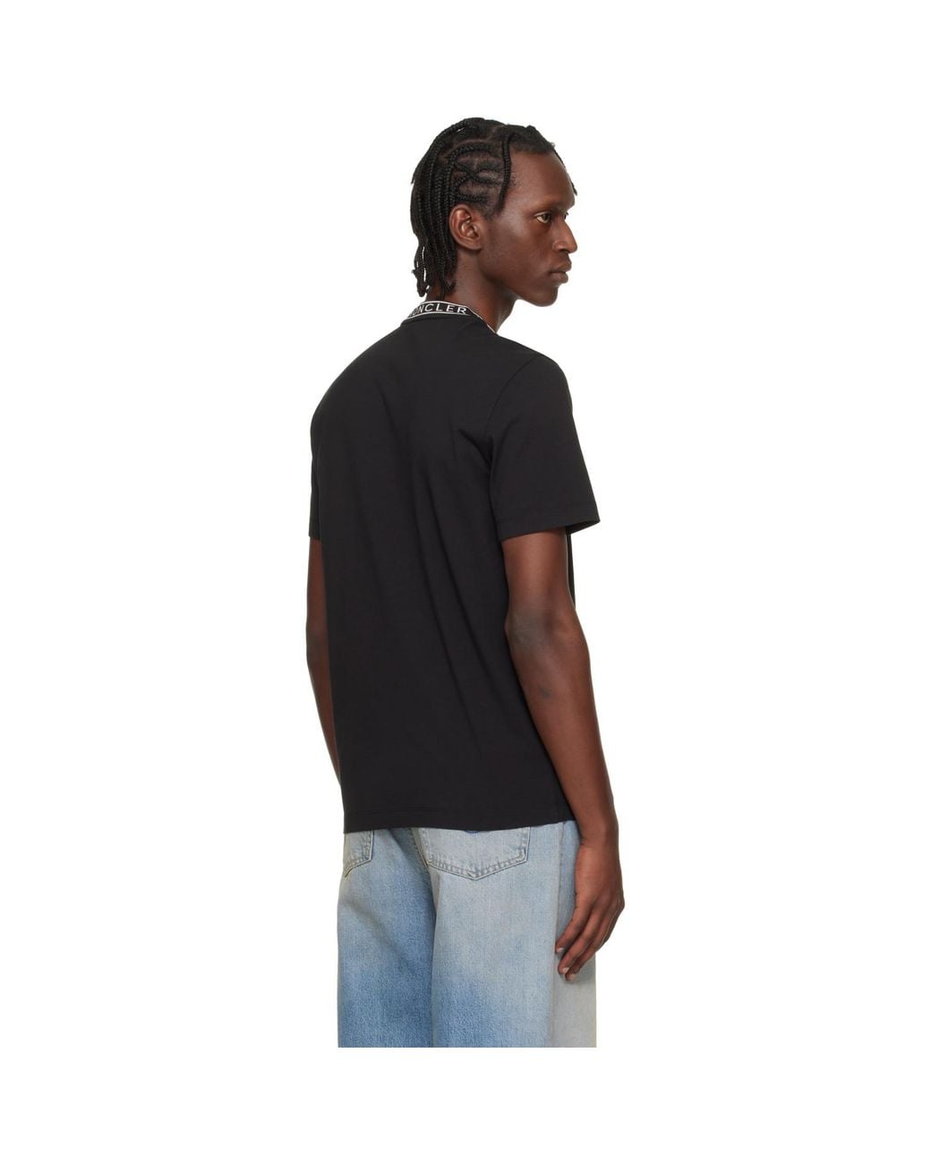 Moncler Black Logo-Trimmed Cotton T-Shirt for men