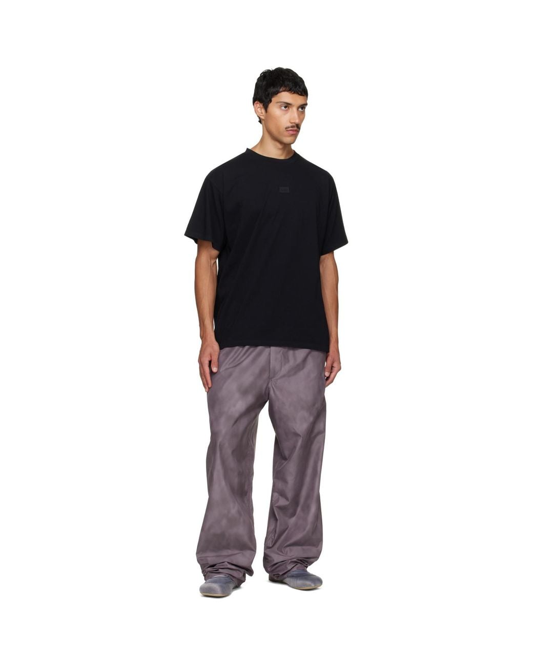 MM6 by Maison Margiela Black Logo Patch T-Shirt for men
