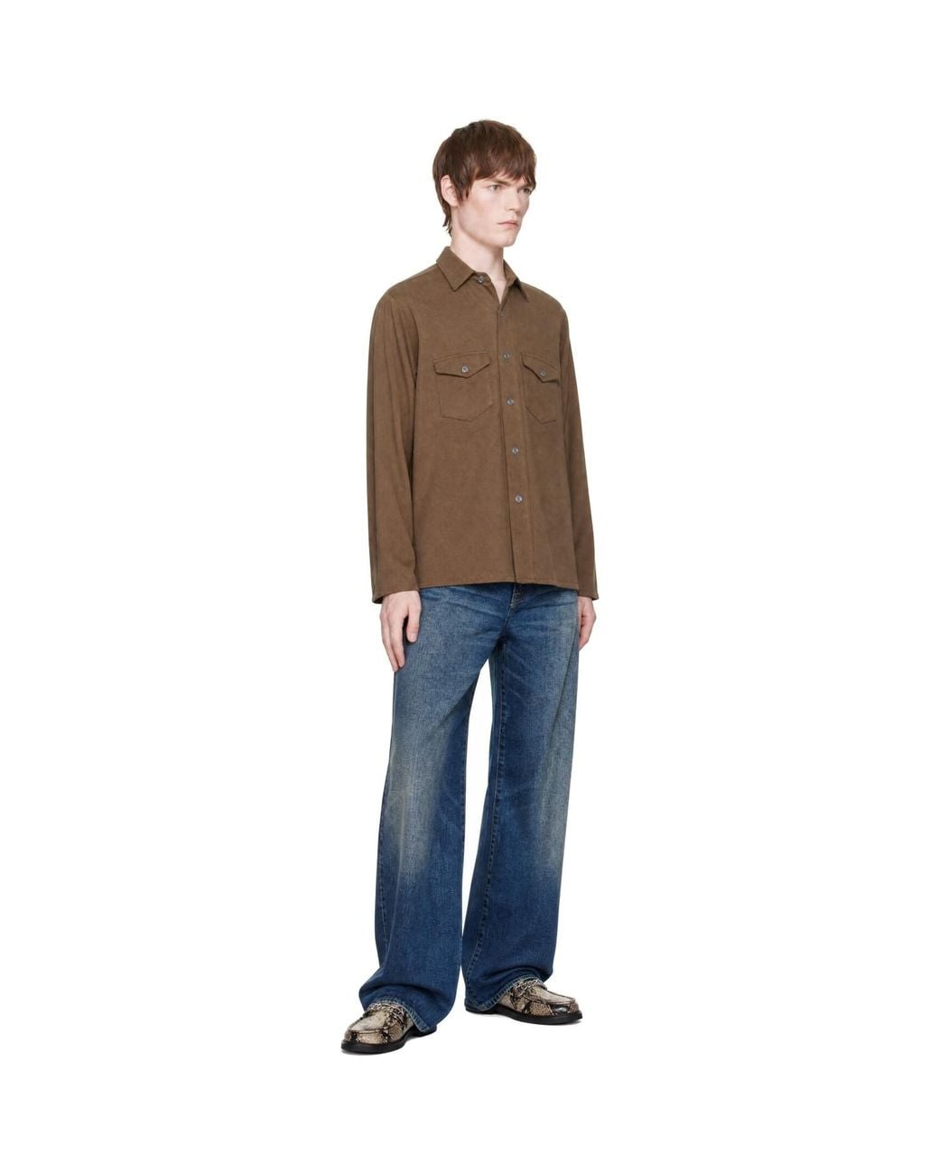 Second/Layer Brown Field Shirt for men