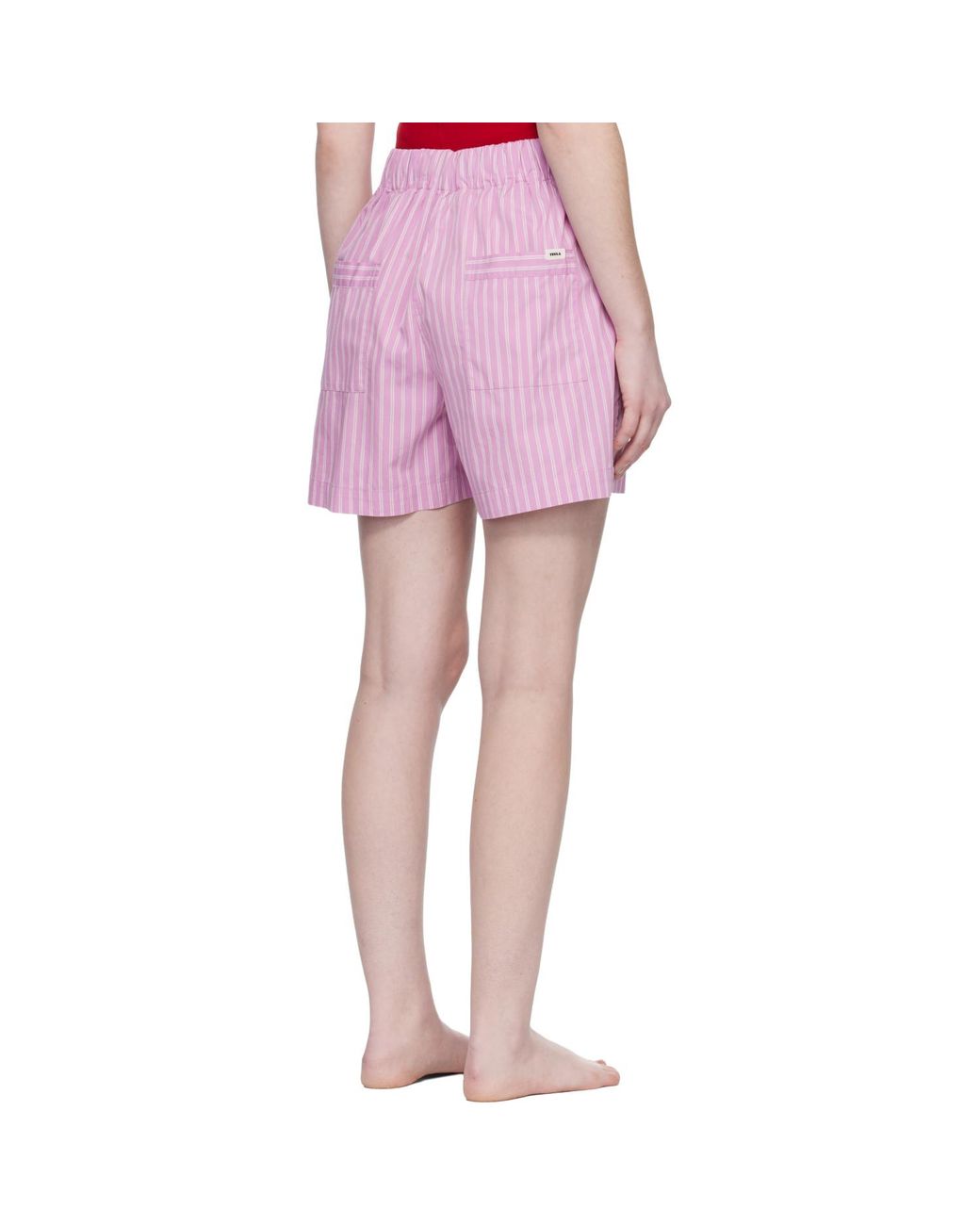 Tekla Pink Poplin Pyjama Shorts